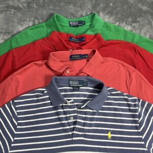 Lot of 4 Ralph Lauren Polo Shirts Large Classic Modern Y2K VTG Short Sleeve EUC